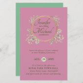 CHEAPEST Wedding Invitation Greenery WreatBUDGET (Voorkant / Achterkant)