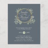 CHEAPEST Wedding Invitation Greenery WreatBUDGET (Voorkant)