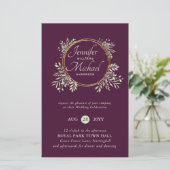 CHEAPEST Wedding Invitation Greenery WreatBUDGET (Staand voorkant)