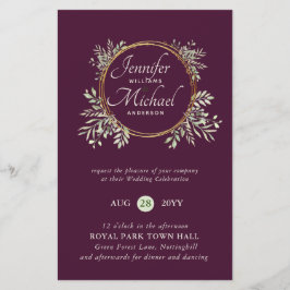 CHEAPEST Wedding Invitation Greenery WreatBUDGET