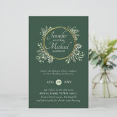 CHEAPEST Wedding Invitation Greenery WreatBUDGET (Staand voorkant)