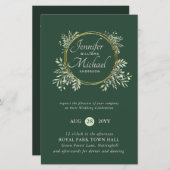 CHEAPEST Wedding Invitation Greenery WreatBUDGET (Voorkant / Achterkant)