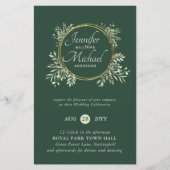 CHEAPEST Wedding Invitation Greenery WreatBUDGET (Voorkant)