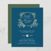 CHEAPEST Wedding Invitation Greenery WreatBUDGET (Voorkant / Achterkant)