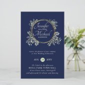 CHEAPEST Wedding Invitation Greenery WreatBUDGET (Staand voorkant)