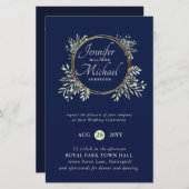 CHEAPEST Wedding Invitation Greenery WreatBUDGET (Voorkant / Achterkant)