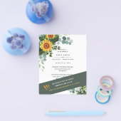 CHEAPEST WEDDING INVITATIONS Sunflower Eucalyptus Flyer (Enkel)