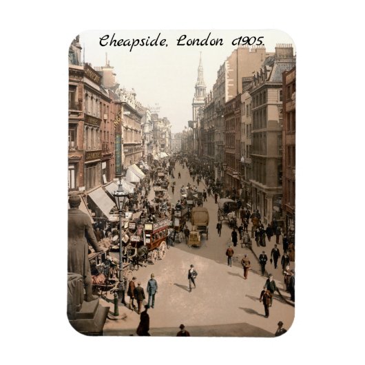 Cheapside c1905, Londens straatbeeld Magneet (Verticaal)