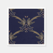 Cheasant en eikel servet van blauw en tan ontwerp (Voorkant)