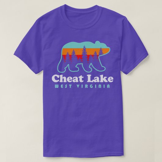 Cheat Lake West Virginia Camping Beer Retro T-shirt (Design voorkant)