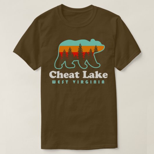 Cheat Lake West Virginia Camping Beer Retro T-shirt (Design voorkant)