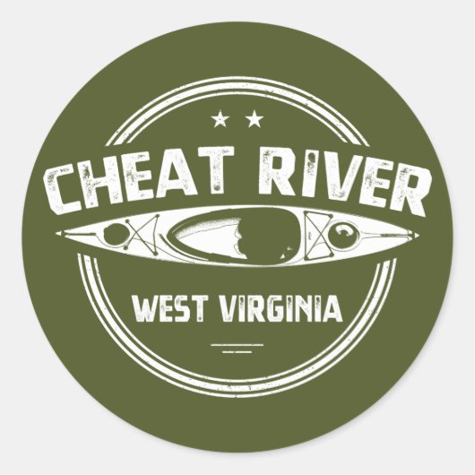 Cheat River, West Virginia Ronde Sticker (Voorkant)