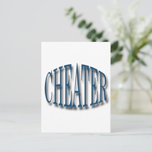 Cheater blue briefkaart (Staand voorkant)