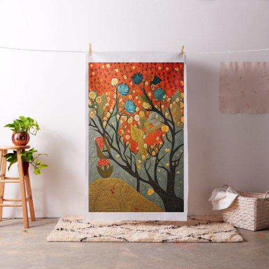 Cheater Quilt Panel in William Morris Style Stof (Voorbeeld)