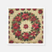 Cheater Quilt Poinsettia Krans Decoupage Servetten (Voorkant)