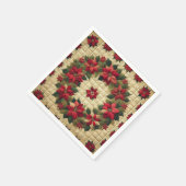 Cheater Quilt Poinsettia Krans Decoupage Servetten (Hoek)