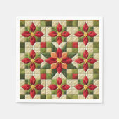 Cheater Quilt Poinsettia Sterren Decoupage Servett Servet (Voorkant)
