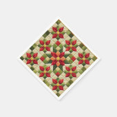 Cheater Quilt Poinsettia Sterren Decoupage Servett Servet (Hoek)
