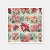 Cheater Quilt Watercolor Poinsettia Découpage Servet (Voorkant)