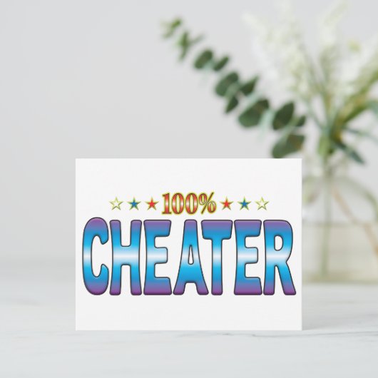 Cheater Star Label v2 Briefkaart (Staand voorkant)