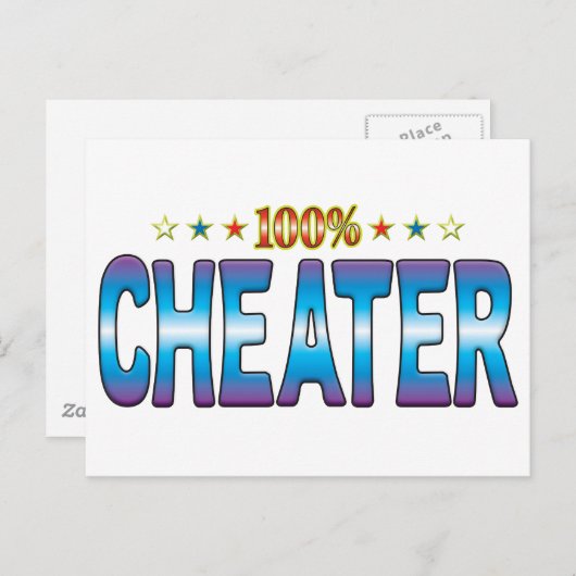 Cheater Star Label v2 Briefkaart (Voorkant / Achterkant)