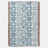 Cheater Traditionele Patchwork Sterren Quilt Blauw Deken (Voorkant Verticaal)