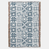 Cheater Traditionele Patchwork Sterren Quilt Blauw Deken (Voorkant Verticaal)