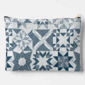 Cheater Traditionele Patchwork Sterren Quilt Blauw Etui (Achterkant)