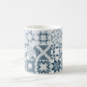 Cheater Traditionele Patchwork Sterren Quilt Blauw Koffiemok (Center)