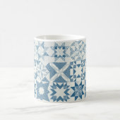 Cheater Traditionele Patchwork Sterren Quilt Blauw Koffiemok (Center)