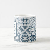 Cheater Traditionele Patchwork Sterren Quilt Blauw Koffiemok (Center)