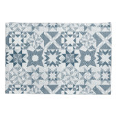 Cheater Traditionele Patchwork Sterren Quilt Blauw Kussensloop (Achterkant)