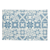 Cheater Traditionele Patchwork Sterren Quilt Blauw Kussensloop (Achterkant)