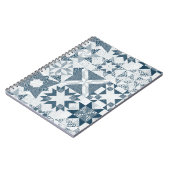 Cheater Traditionele Patchwork Sterren Quilt Blauw Notitieboek (Linkerzijde)