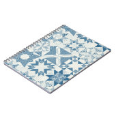 Cheater Traditionele Patchwork Sterren Quilt Blauw Notitieboek (Linkerzijde)