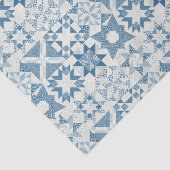 Cheater Traditionele Patchwork Sterren Quilt Blauw Tissuepapier (Detail)
