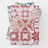 Cheater Traditionele Patchwork Sterren Quilt Gemen Inpakpapier Vel (In situ)