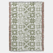 Cheater Traditionele Patchwork Sterren Quilt Groen Deken (Voorkant Verticaal)
