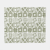 Cheater Traditionele Patchwork Sterren Quilt Groen Fleece Deken (Voorkant (Horizontaal))