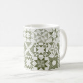 Cheater Traditionele Patchwork Sterren Quilt Groen Koffiemok (Voorkant rechts)
