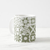 Cheater Traditionele Patchwork Sterren Quilt Groen Koffiemok (Voorkant links)