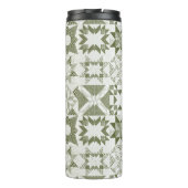 Cheater Traditionele Patchwork Sterren Quilt Groen Thermosbeker (Achterkant)