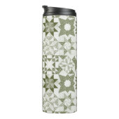 Cheater Traditionele Patchwork Sterren Quilt Groen Thermosbeker (Geroteerd rechts)
