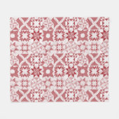 Cheater Traditionele Patchwork Sterren Quilt Rood Fleece Deken (Voorkant (Horizontaal))