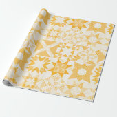 Cheater Traditionele Patchwork Sterren Quilt Wit Cadeaupapier (Uitgerold)