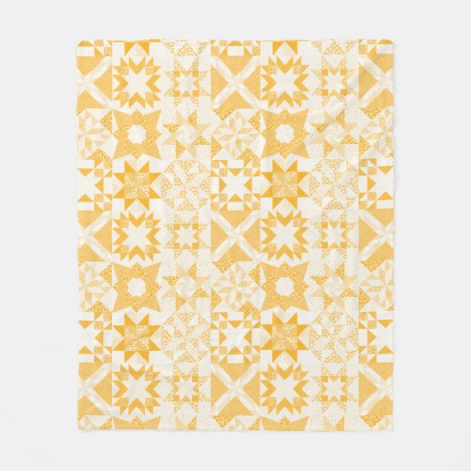 Cheater Traditionele Patchwork Sterren Quilt Wit Fleece Deken (Voorkant)