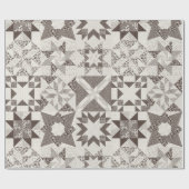 Cheater Traditionele Patchwork Sterren Quilt Zwart Cadeaupapier (Vlak)