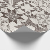 Cheater Traditionele Patchwork Sterren Quilt Zwart Cadeaupapier (Hoek)