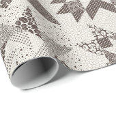 Cheater Traditionele Patchwork Sterren Quilt Zwart Cadeaupapier (Rol Hoek)