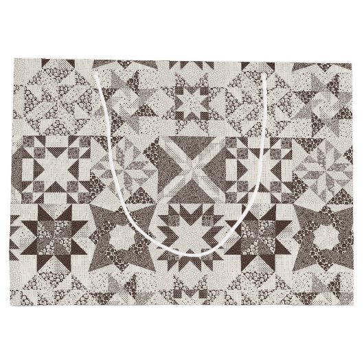 Cheater Traditionele Patchwork Sterren Quilt Zwart Groot Cadeauzakje (Achterkant)